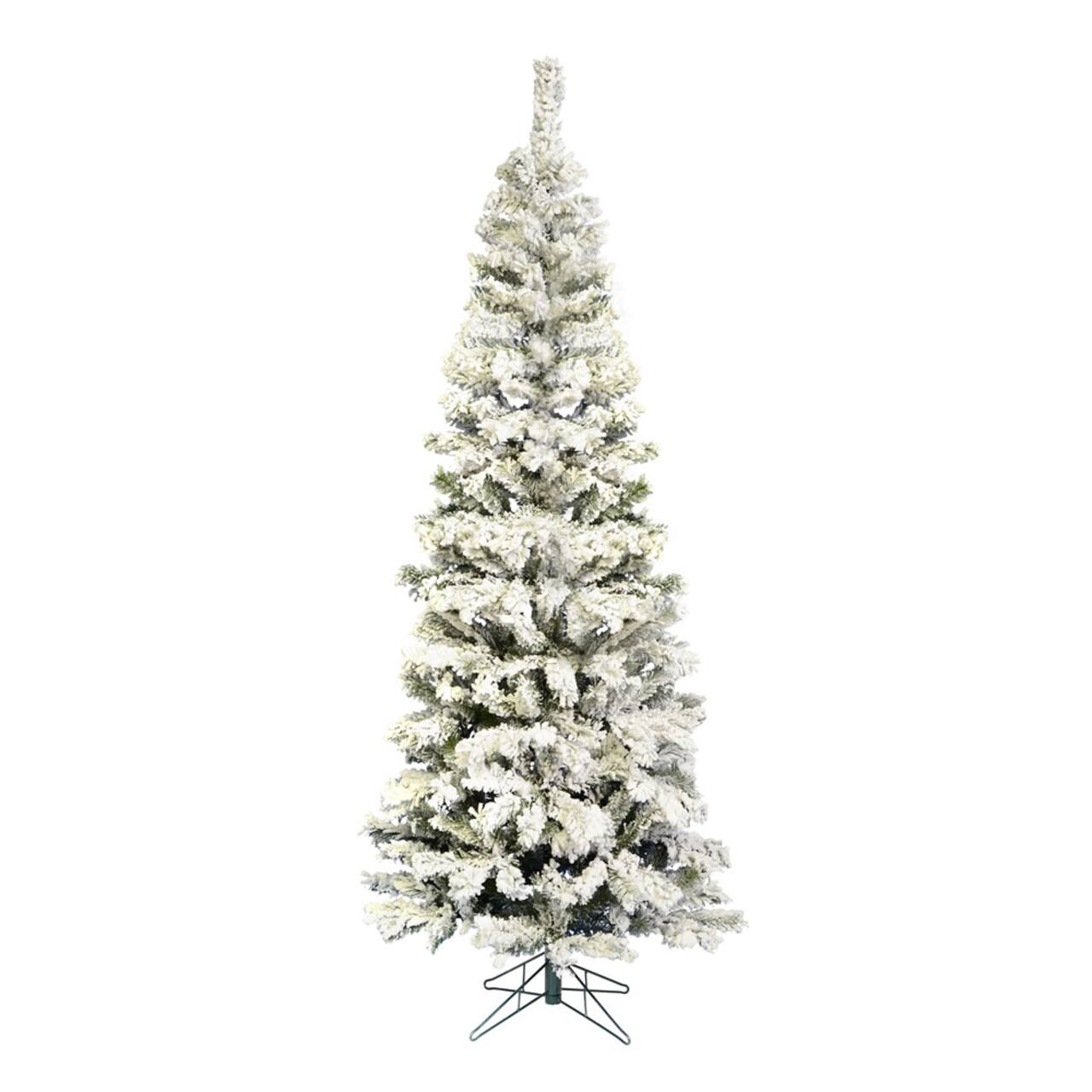 5.5ft. Flocked Pencil Pacific Pine Artificial Christmas Tree